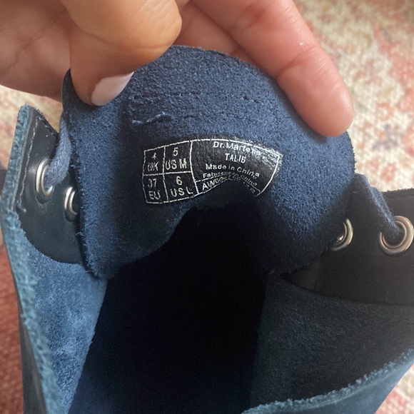 Dr martins blue suede white bottom boots size US6 - Picture 7 of 8